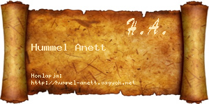 Hummel Anett névjegykártya