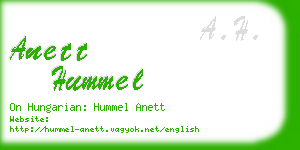 anett hummel business card